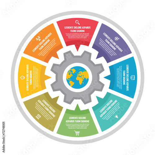 Vector circle system - infographic concept template.