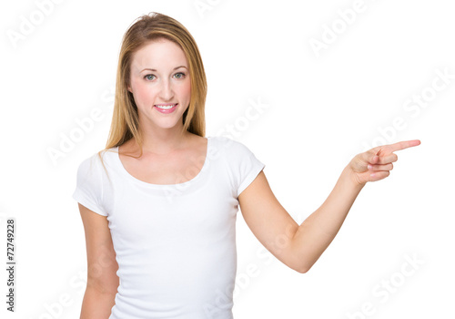 Wallpaper Mural Woman with finger point aside Torontodigital.ca