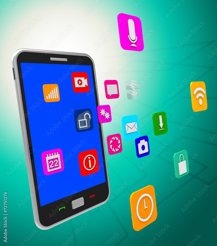 Social Media Phone Indicates World Wide Web And Internet Social Media Phone Indicates World Wide Web And Internet