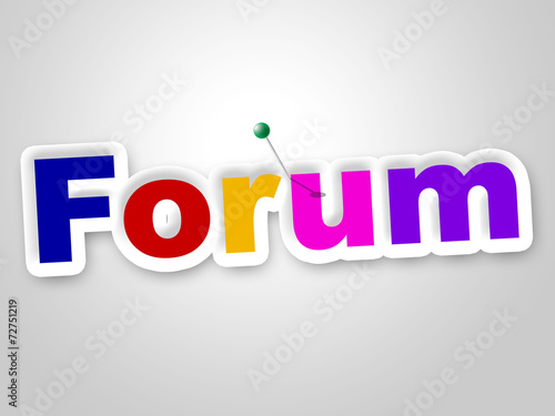 Forum Sign Means Group Website And Chat