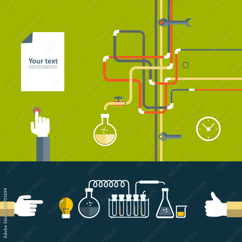 Set of flat design icon for experiment Set of flat design icon for experiment