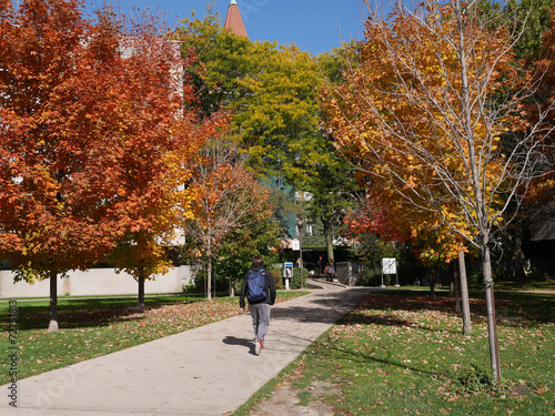 University campus in fall
