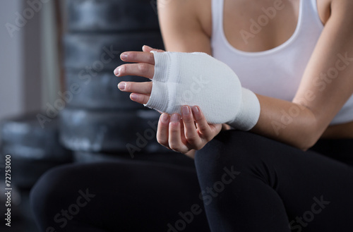 Hand in bandage