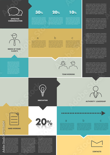 Big flat tab. Infographics template.