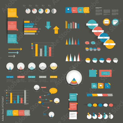 Set of flat infographics elements.