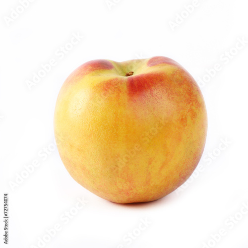 a peach on white background