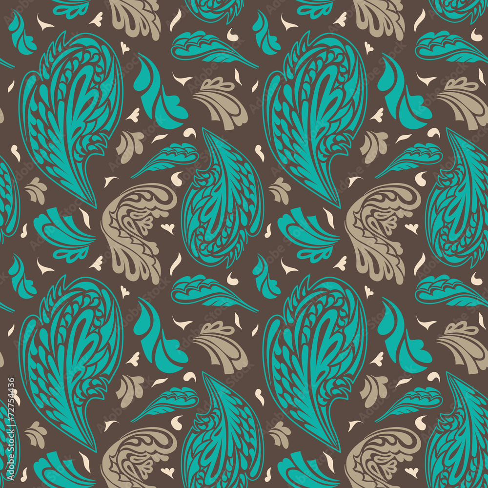 Elegant seamless pattern with floral ornament Elegant seamless pattern with floral ornament