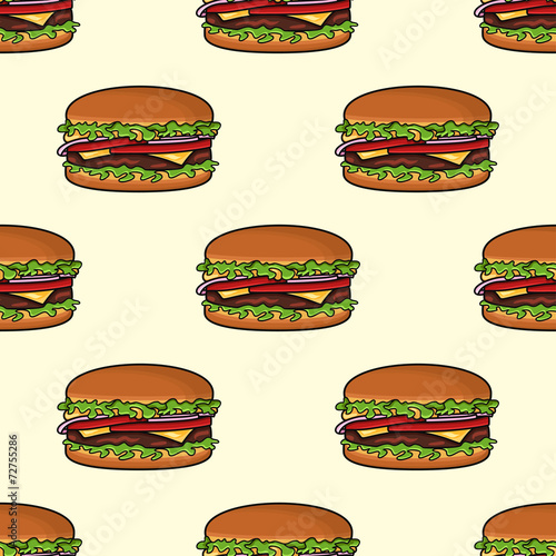 Seamless background with hamburgers