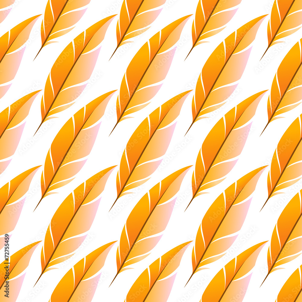 Seamless background with yellow feathers Seamless background with yellow feathers