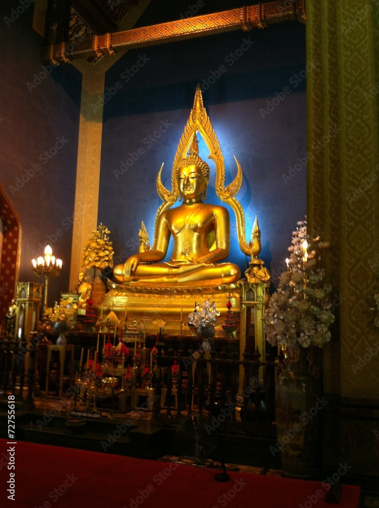 A Buddha Statue in a temple in Bangkok.