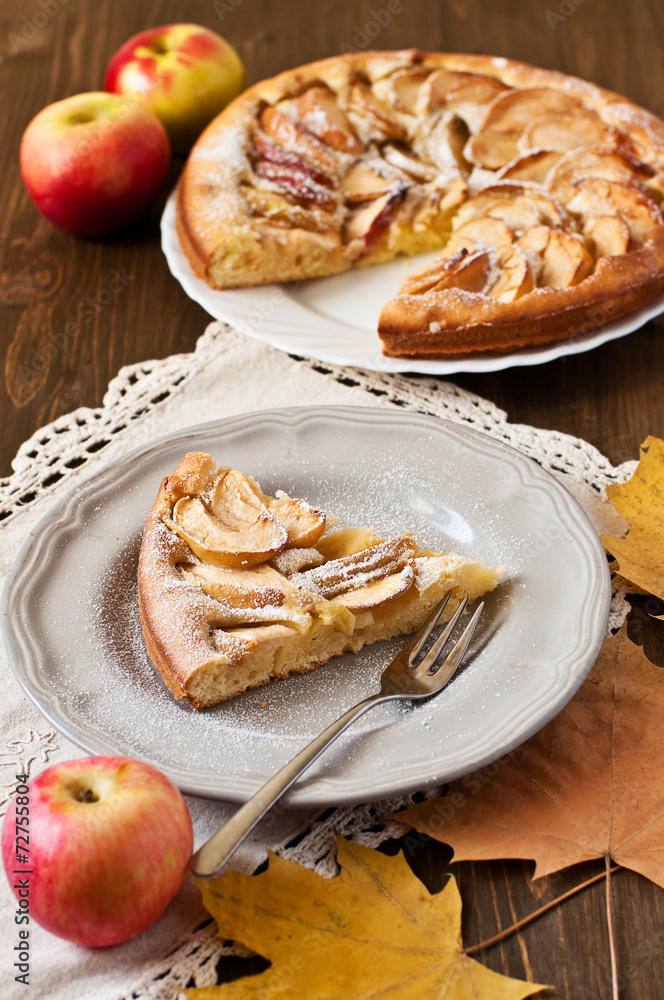 Apple pie on the wooden backgraund Apple pie on the wooden backgraund