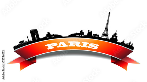 Paris Skyline Silhouette banner