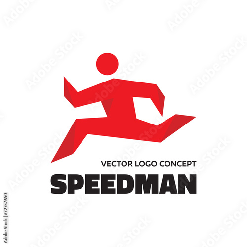 Speedman - vector logo. Running man. Human character.