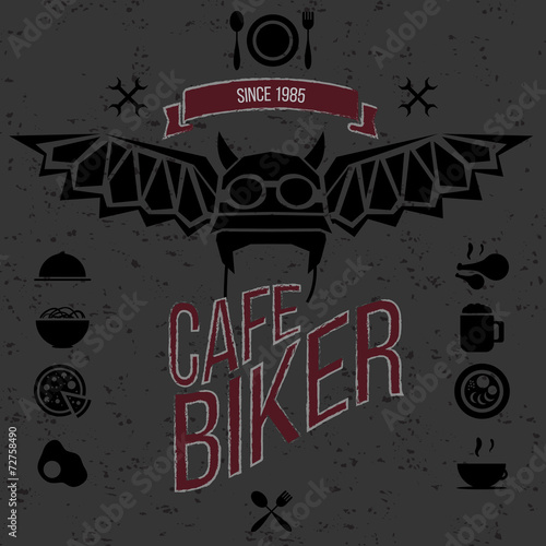 Design elements for the cafe bar for bikers.