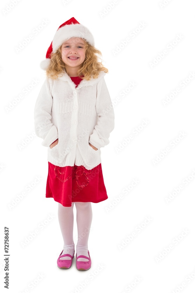 Festive little girl smiling at camera Festive little girl smiling at camera