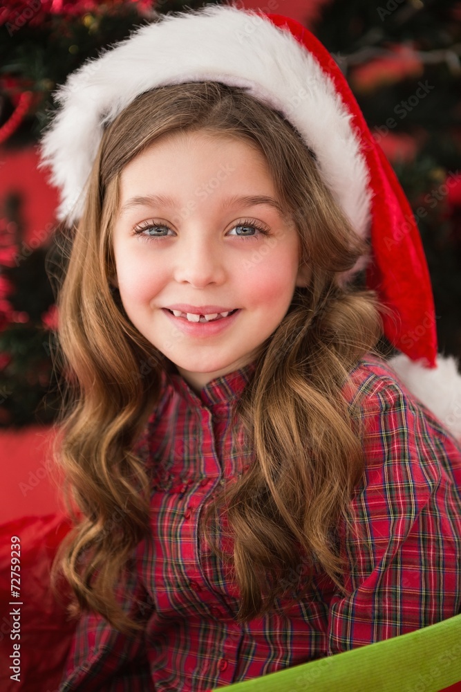 Festive little girl smiling at camera Festive little girl smiling at camera