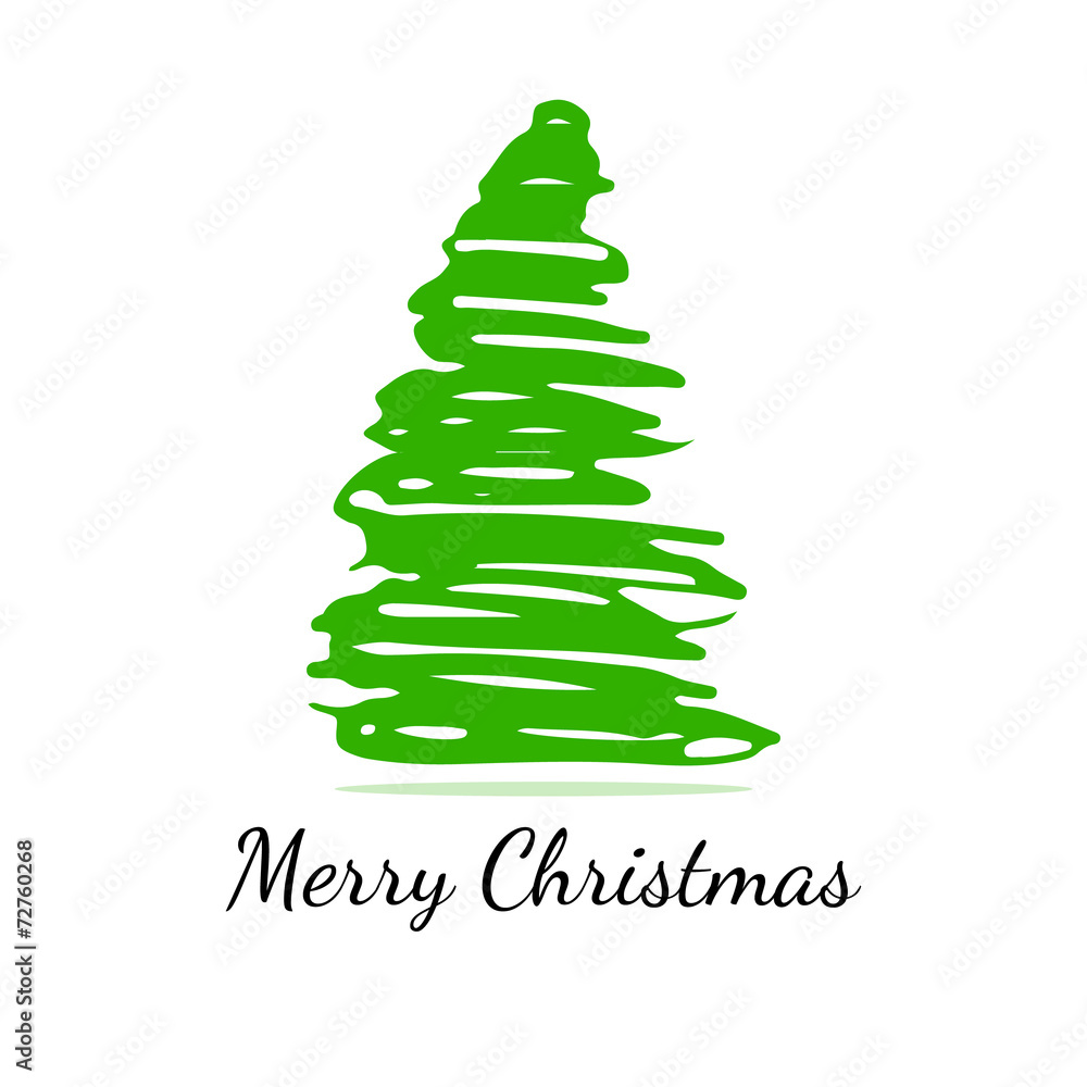 Isolated abstract green Christmas tree on a white background Isolated abstract green Christmas tree on a white background