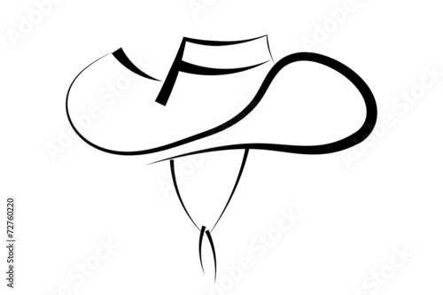 Black silhouette of a hat isolated on white background. Trademar