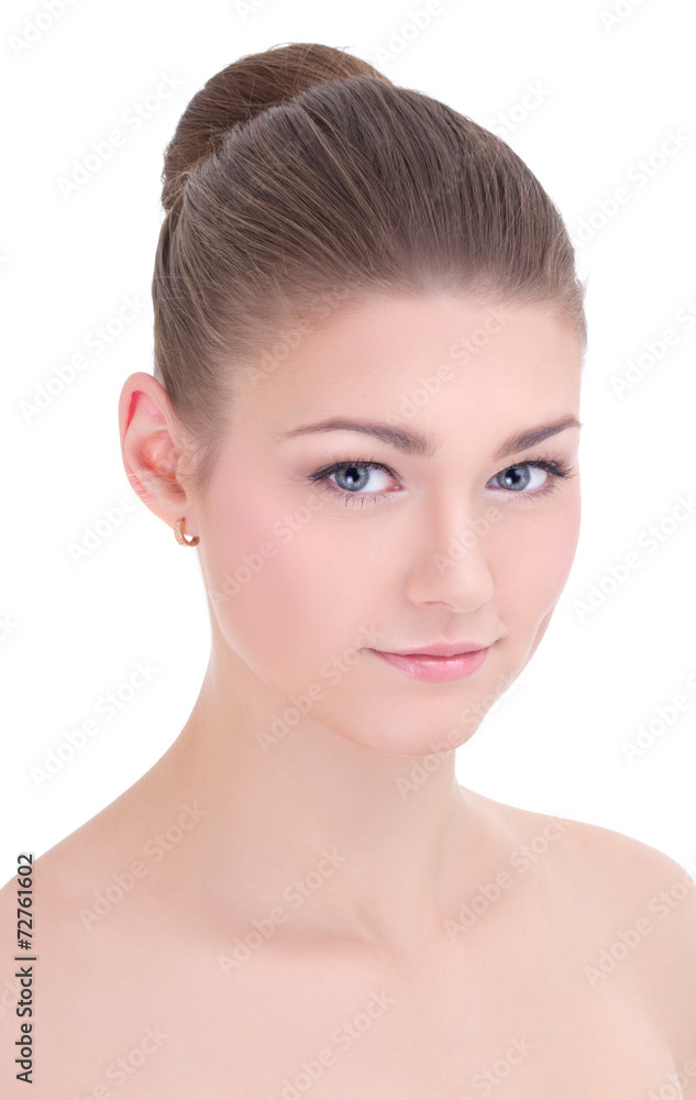portrait of beautiful woman on white background portrait of beautiful woman on white background