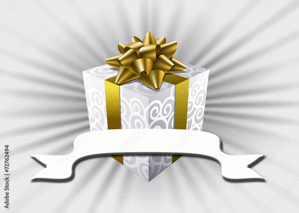Navidad, caja, regalo, sorpresa,etiqueta, fondo Stock Illustration