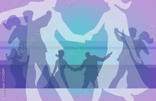 Ball dancing colorful background