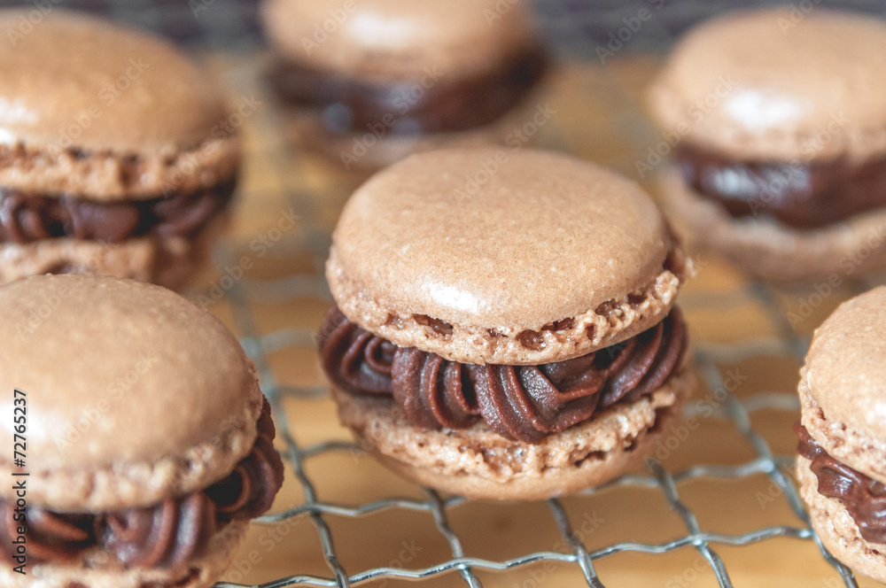 Macaron production close Macaron production close