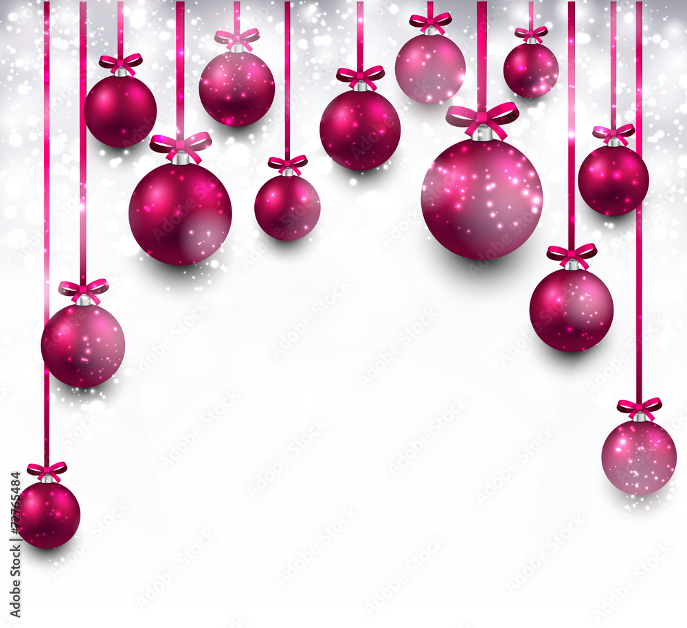 Arc background with magenta christmas balls. Arc background with magenta christmas balls.