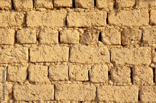 Old adobe wall closeup photo