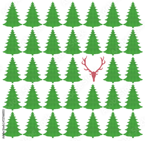 Karostoff mit  Tannenbaum