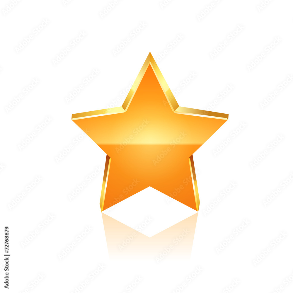 Gold star vector.