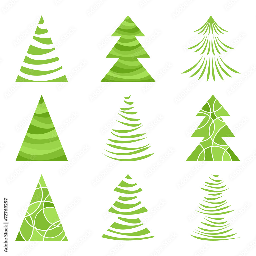 Christmas trees set