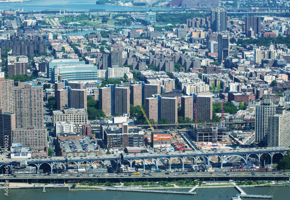 Φωτογραφία Manhattan west side. Aerial view from helicopter