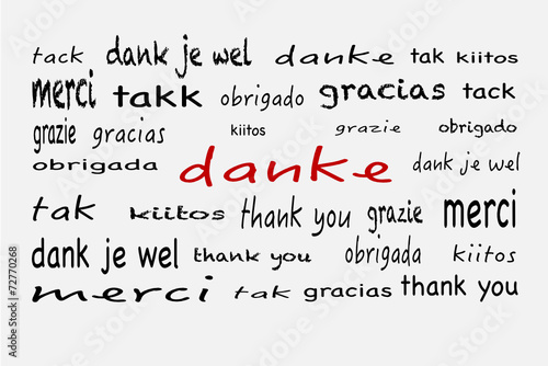 danke mehrsprachig tag cloud