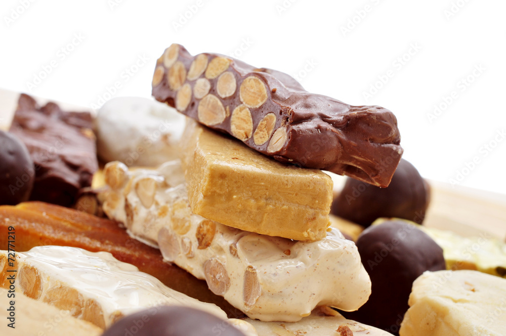 turron, typical christmas sweet food in Spain