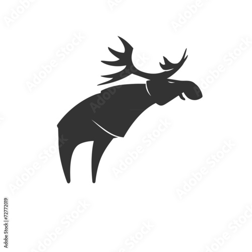 Stylized silhouette moose logo vector emblem