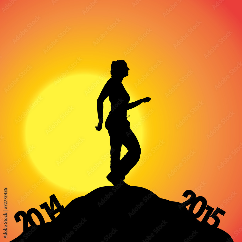 Vector silhouettes of woman.