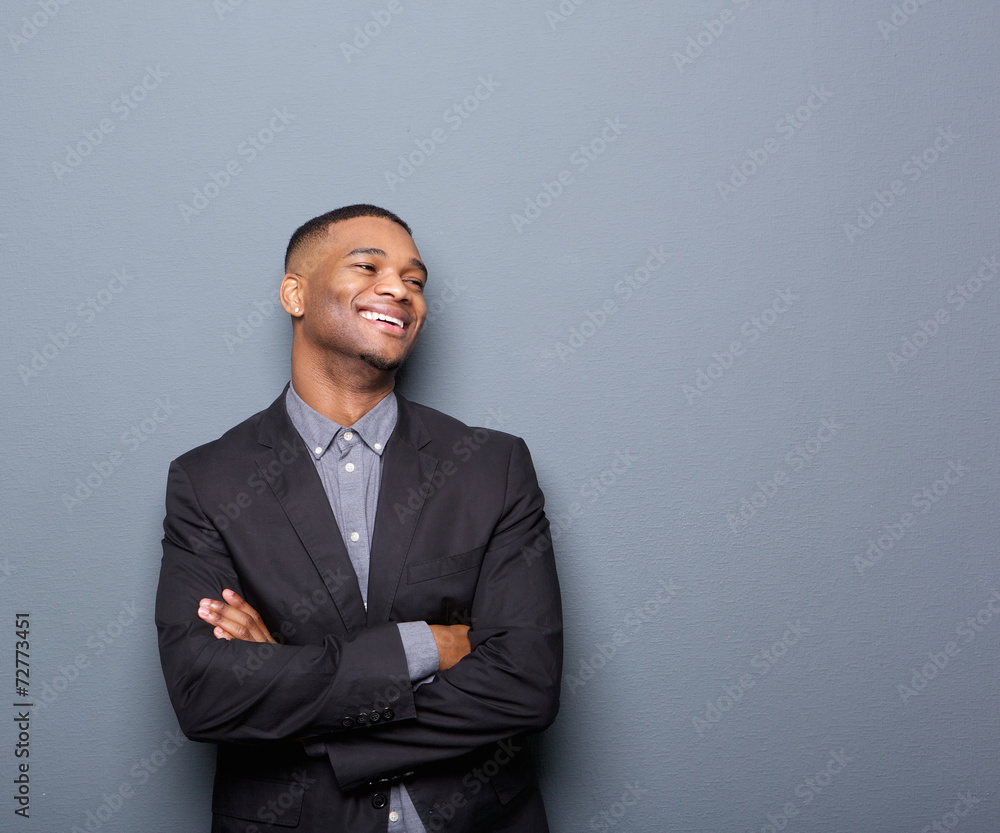 African american business man smiling with arms crossed African american business man smiling with arms crossed