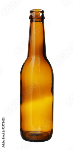 Simple Brown Glass Bottle isolated on white background