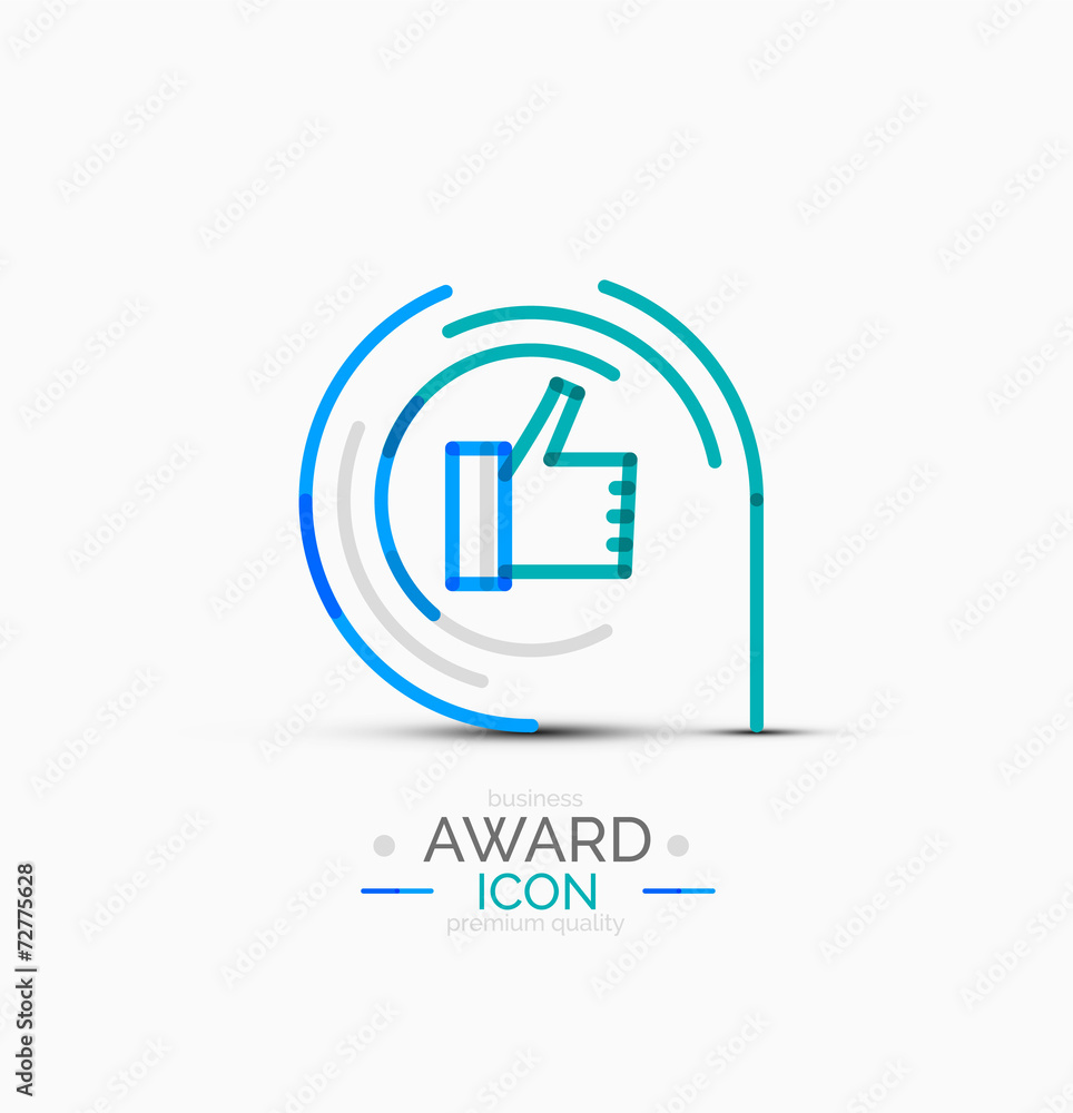 Fototapeta premium Thumb up icon, logo design