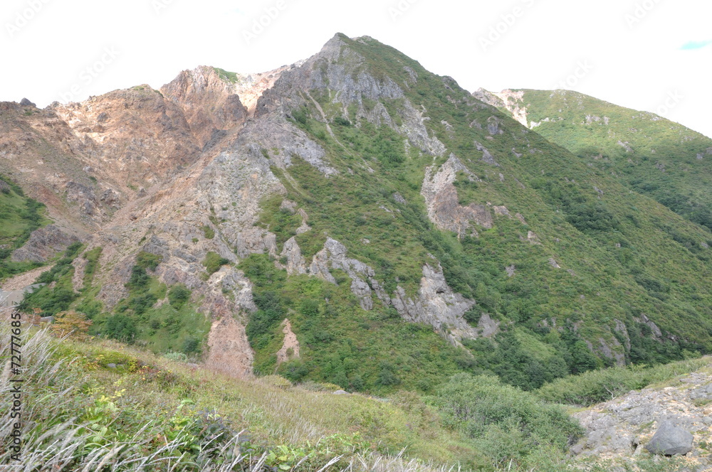 Naklejka premium 茶臼岳 朝日岳 那須岳 無間地獄