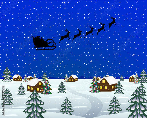 Evening landscape at Christmas