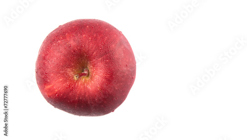 Red apples over white background