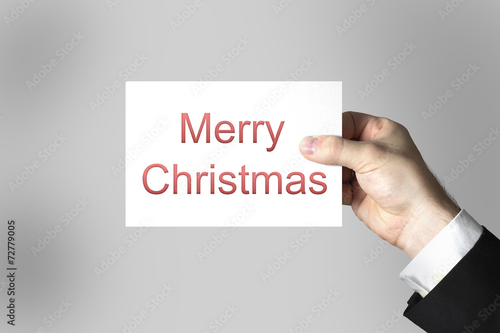 hand holding card merry christmas hand holding card merry christmas