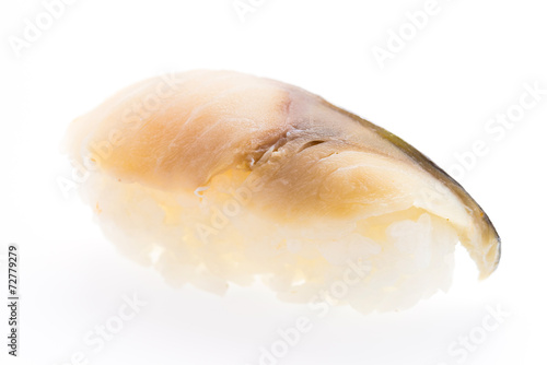 Saba sushi isolated on white