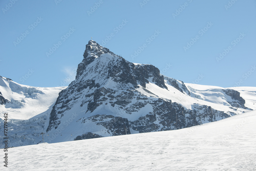 Kleines Matterhorn mit Theodulgletscher, ob Zermatt, Wallis, Schweiz