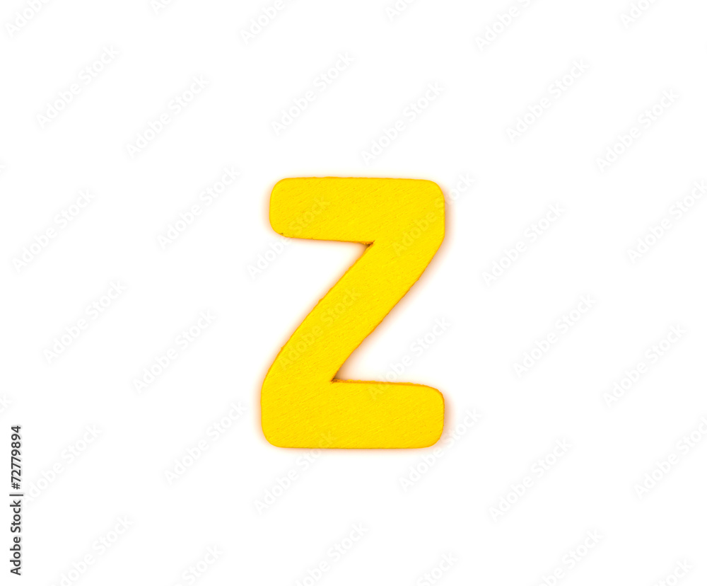 Colorful wooden alphabet letter on white background ,Z Colorful wooden alphabet letter on white background ,Z