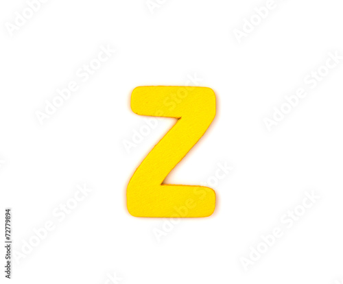 Colorful wooden alphabet letter on white background ,Z