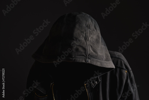 Faceless unrecognizable man without identity