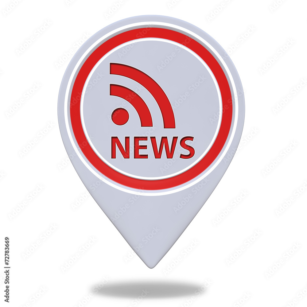 News pointer icon on white background News pointer icon on white background