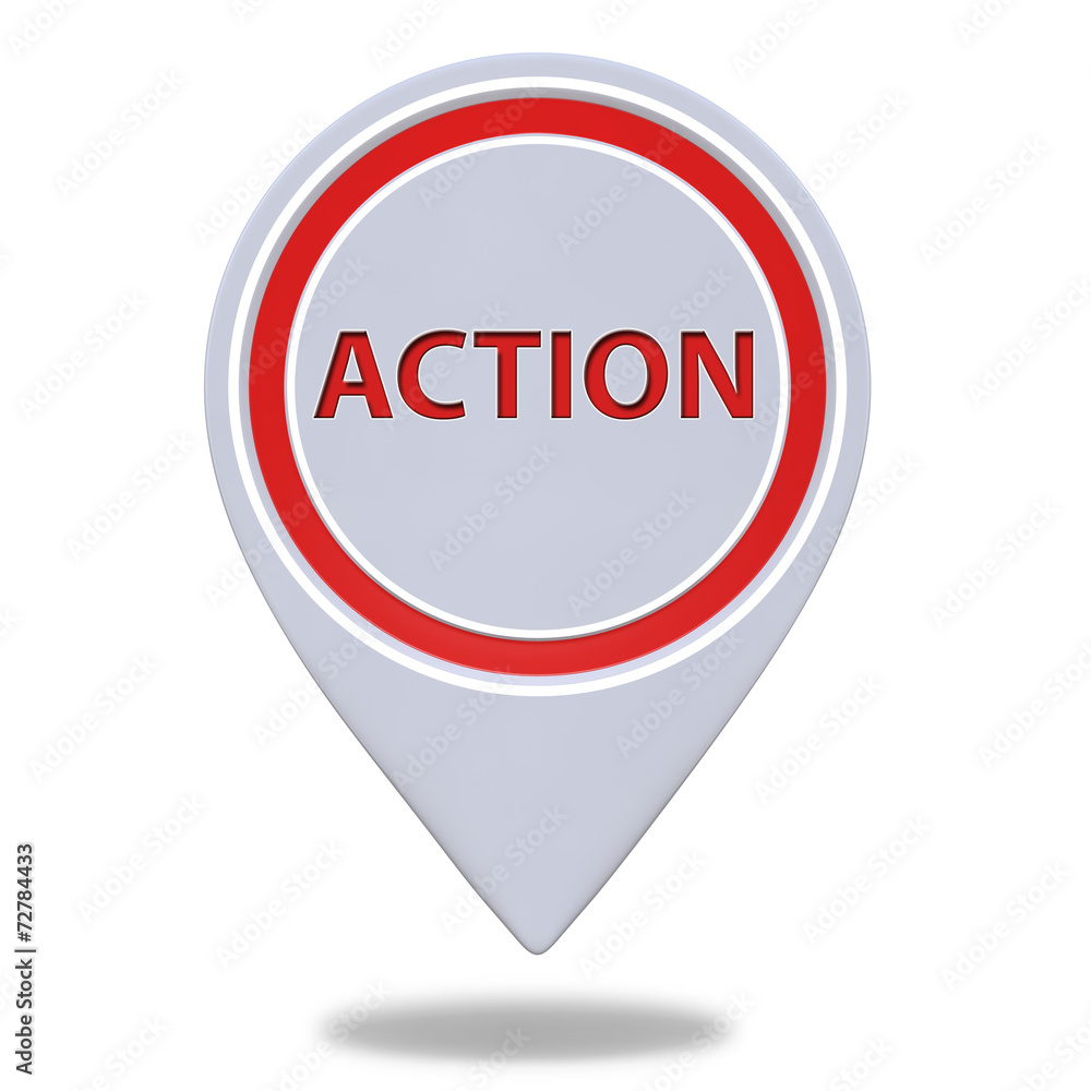 Action pointer icon on white background Action pointer icon on white background